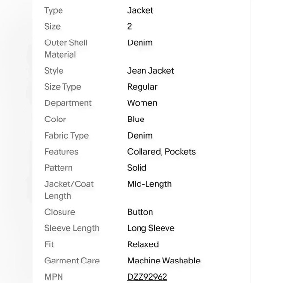 NEW NWT Boohoo Women's Jodie Oversize Denim Boyfriend Jacket Blue - Picture 16 of 16